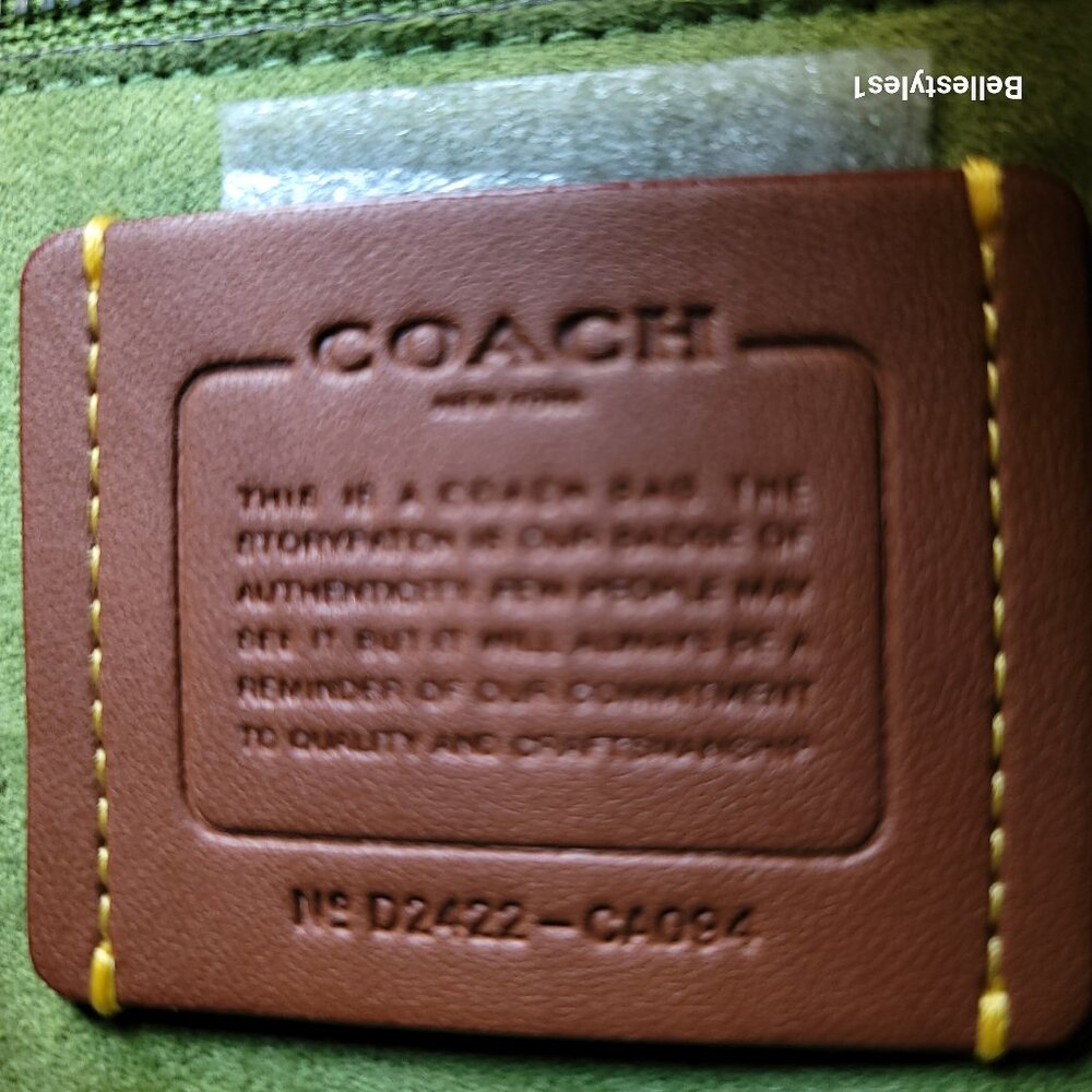 COACH Willow Saddle Pebbled Leather Saddle Crossbody Bag- Dark Lime color ⭐ - Picture 15 of 16